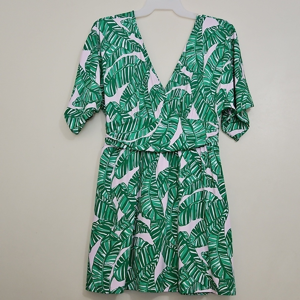 Lilly Pulitzer Parigi Skorts Romper Let’s Go Bananas Sz L Green & Pink